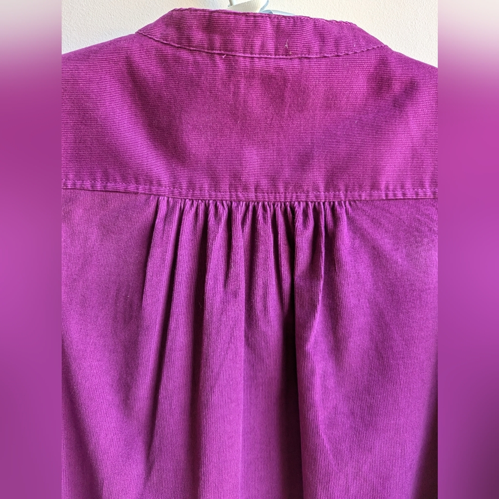 NWOT...GAP Purple Corduroy Puff Sleeve Dress Size XS - Picture 7 of 11